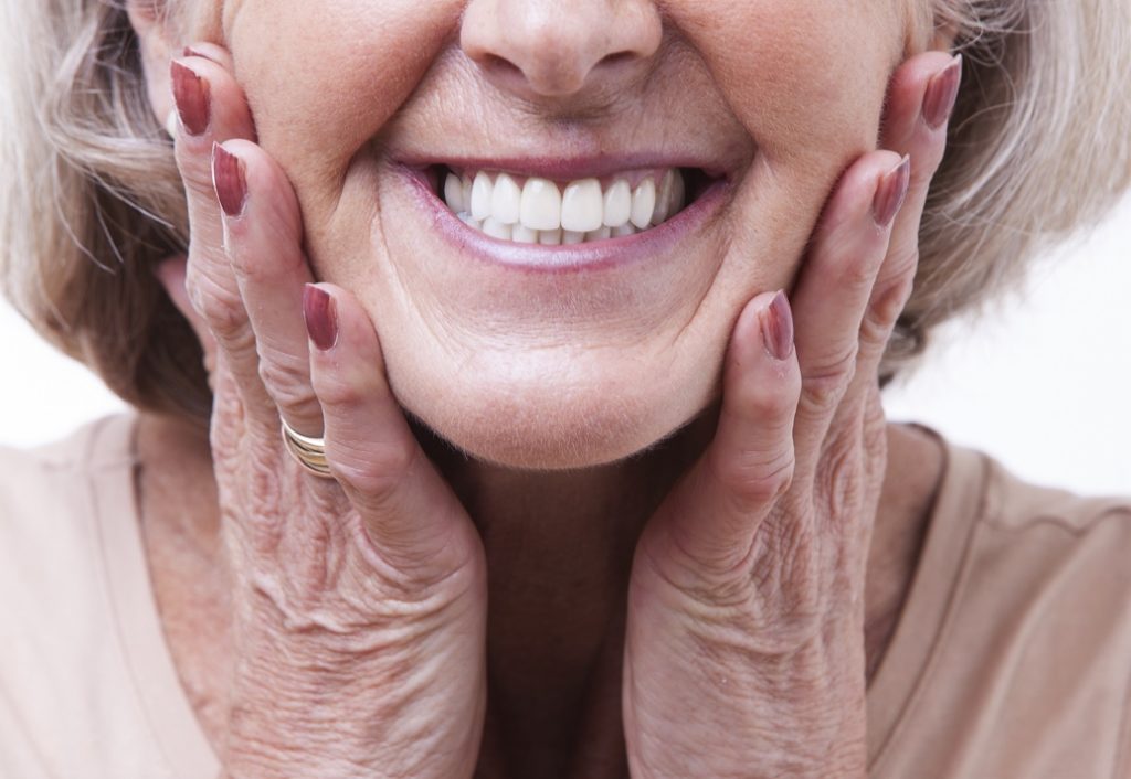 Woman with dentures from Wharton